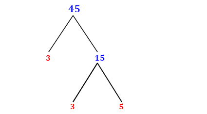 what is the prime factorization of 45 using factor tree